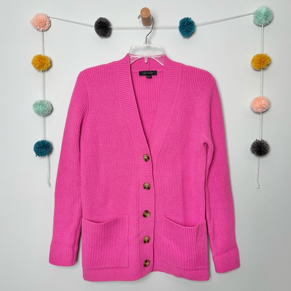 Ann Taylor Pink Ribbed Cardigan - Picture 2 of 9
